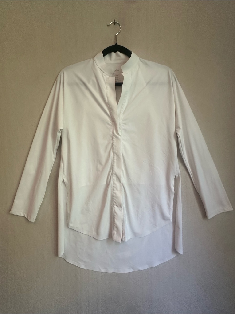 ADAY White Something Borrowed Mandarin Collar Casual Button-Down Shirt Sz XS